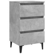 Image of Bedside Table with 3 Drawers Bedroom Nightstand Storage Cabinets Side Tables