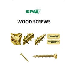 Image of Wood Screws Spax High Performance Multi Purpose Countersunk POZI Yellow