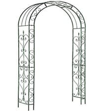 Image of Metal Garden Patio Loire Arch Rose Arbour Archway Climbing Plant Trellis Black