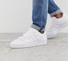 Image of Adidas Originals Rivalry Low Mens Trainers White Size Uk 7.5,8,8.5,9,9.5,10,10.5