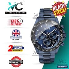 Image of HUGO BOSS HB1513758 Hero Sport Lux Blue Stainless Chronograph Mens Watch 44mm