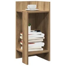 Image of Side Table with Shelf Artisan Oak 25.5x27x60 cm vidaXL