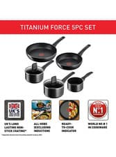 Image of Tefal Titanium Force Non-Stick 5 Pieces Cookware Saucepan Set With Warranty!!