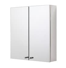 Image of Croydex Bathroom Cabinet Double Mirror Doors Stainless Steel 50 x 45cm - Carra