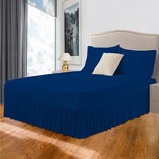 Image of Percale Fitted Valance Sheet Non Iron Sheets Sing, Double, King, Super King