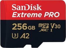 Image of SanDisk 256GB Extreme PRO micro SD card + adapter, (For 256GB, Black