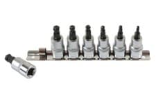 Image of Laser Ball End Hex Socket Bit Set 3/8"D 7pc 2179