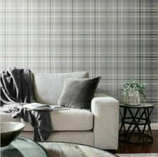 Image of Muriva Catherine Lansfield Kelso Check Plaid Designer Tartan Wallpaper 4 Colours