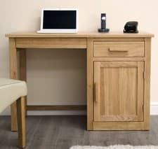 Image of Arden solid oak furniture single pedestal office PC computer desk