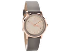 Image of DKNY NY2341 Ladies Soho Rose Gold Plated Grey Leather Strap Watch
