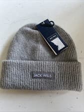 Image of Jack Wills Knitted Grey Beanie Grey Marl One Size