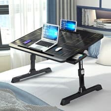 Image of Adjustable Bed Trays Foldable Laptop Desk Drawer Tablet Slot Non-slip Legs Table