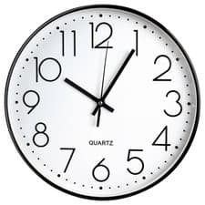Image of 10/12" Wall Clock Silent Non Ticking Clock Living Room Bedroom Kitchen Office