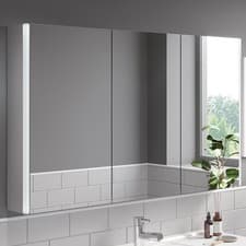 Image of Bathroom Mirror LED Illuminated Modern Rectangular Wall Mounted Mains Powered