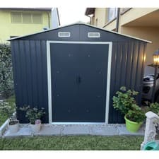 Image of 10x8ft 4x6ft 4x8ft Metal Garden Shed Free Foundation Base Storage House Air Vent