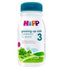 Image of HiPP 3 Growing up Baby Milk Ready to Feed Bottle from 1 Year Onwards 200ml