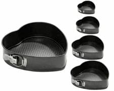 Image of New 5pcs Heart Shaped Spring Form Non Stick Wedding Baking Cake Tins Pan Set