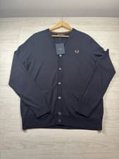 Image of Fred Perry Classic Cardigan Navy Large Brand New With Tags