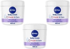 Image of 3X NIVEA Body Repair & Care Cream (400Ml Jar), Sensitive Moisturising Cream