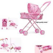 Image of Baby Kids child Dolls Buggy Stroller Jogger Dolls Pram Pushchair Girls Toy UK