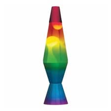 Image of Lava Lamp Rainbow - 14.5" Aluminium Retro Rocket Shaped Decorative Lamp Sealed