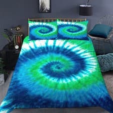 Image of Tie-dye Colorful Bedding Set 2/3 PCS Quilt Duvet Cover Dorm Double Single King