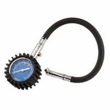 Image of Draper Tyre Pressure Gauge 0-100psi 0-7bar Flexible Hose & Air Release 91357