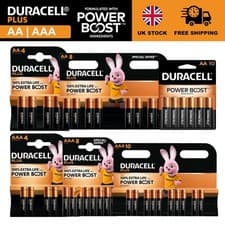 Image of Duracell AA AAA Batteries Plus Power Boost Battery Alkaline LR03, LR6 Far Expiry