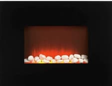 Image of Beldray Pollensa Electric Wall Hung Fire 2kW Black LED Flame Effect with Pebbles