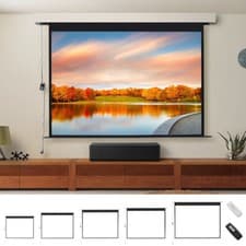Image of 60-120 Inch Projector Screen Electric Motorised / Manual Pull-Down Home Cinema