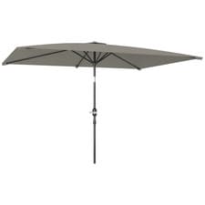 Image of Outsunny 3x2m Garden Parasol Canopy Tilt Crank 6 Ribs Sun Shade Light Grey