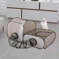 Image of Cat Tunnel Indoor Cats Folded Play Tunnel Kitten for Bunnies Mouse Outdoor