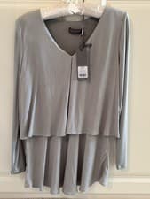 Image of Mint Velvet Double Layer Swing Tee Moss Size 8 New with Tags