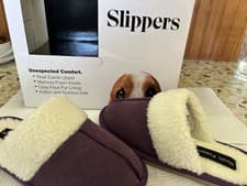 Image of Hush puppies Arianna slipper in Purple, size 4 UK Slip on cosy slippers
