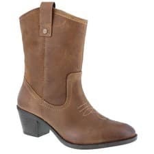 Image of HX London Dallas Women's Leather Western Mid-Height Cowboy Boots