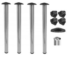 Image of Adjustable Breakfast Bar Worktop Support Table Kitchen Leg 820mm Brushed Chrome