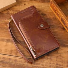 Image of Genuine Leather Case For Samsung Galaxy A13 A81 A32 A33 S23 Plus Cover Wallet