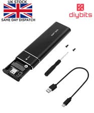 Image of M.2 SATA NVME SSD Enclosure USB 3.2 M2 Converter Adapter Caddy 10Gbps Aluminium