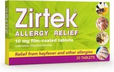 Image of Zirtek Allergy Relief Antihistamine Tablets, 30 Allergy Tablets 10mg