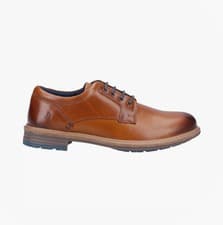 Image of Hush Puppies Julian UP Mens Leather Lace-Up Comfort Lace Tan Formal Shoes