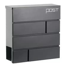 Image of Phoenix Estilo Top Loading Letter Box MB0121KA in Graphite Grey with Key Lock
