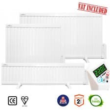 Image of Oil Filled Electric Radiator, Wall Mounted / Portable Panel Heater 700W - 2000W