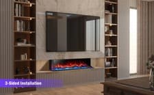 Image of 50 60 71 80 Inch HD+ Panoramic Media Wall Electric Fire 3 Sided Full Glass 2025!