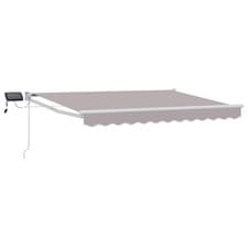 Image of Manual Retractable Awning with LEDs Polyester with PU coating Sun Block vidaXL
