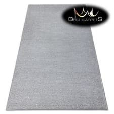 Image of Hardwearing Soft Carpets 'INDUS' silver plain one colour melange Rug