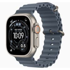 Image of Apple Watch Ultra 3 LTE - 49mm - Natural Titanium, Blue Ocean Band - Excellent