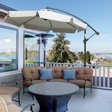 Image of 2.7m Cantilever Parasol Banana Sun Umbrella Garden w/ Crank Handle