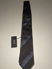 Image of New With Tags Hugo Boss Silk Tie Brown Stripe