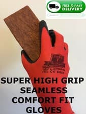 Image of GRIP GLOVES, PREMIUM SUPER FLEX GRIP PALM, BUILDERS WORK GLOVE,RUBBER,GRAB GRIP