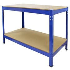 Image of Heavy Duty Steel Garage Workbench / Shed Work Bench / Blue Metal DIY Workbench